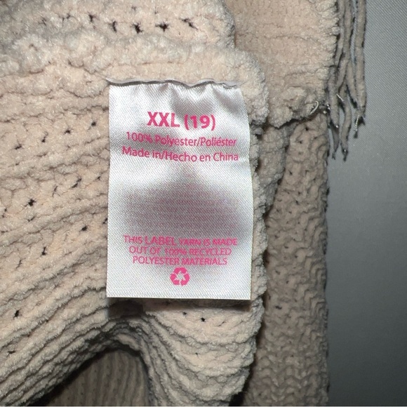 NO BOUNDARIES Womens Size XXL (19) Fringed Long Sleeve Beige Sweater Cropped. - Picture 5 of 8